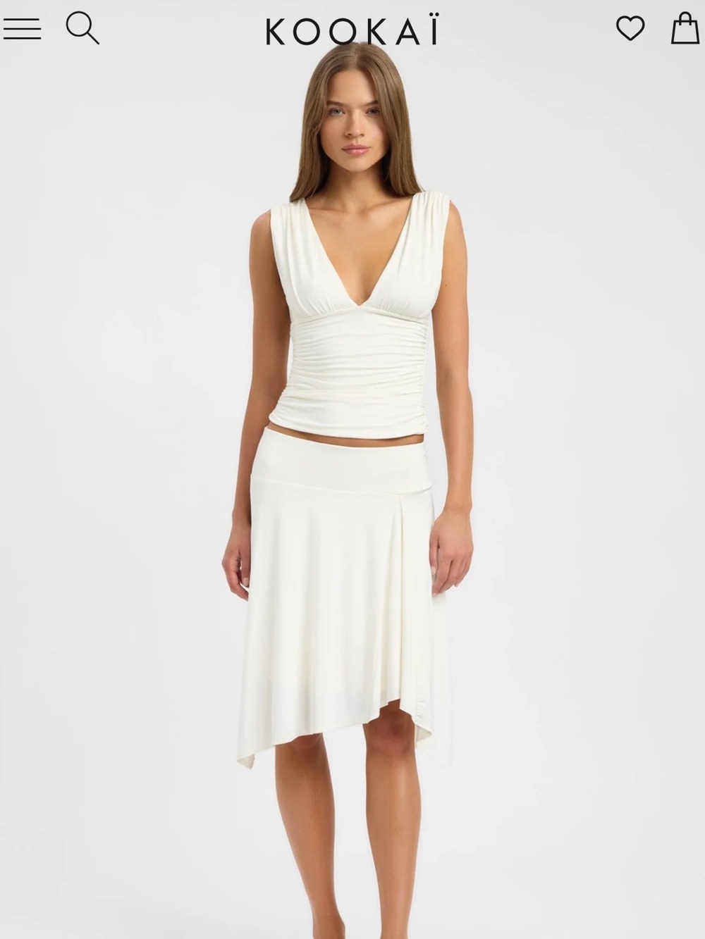 Kookai Lainie Skirt in Coconut Milk